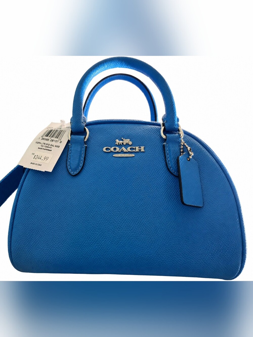 Coach Bright Blue Mini Satchel with Silver Hardware - Picture 5 of 5